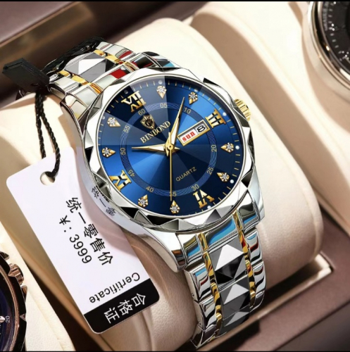 BINBOND Men's Classic Style Quartz Luminous Watch For Men